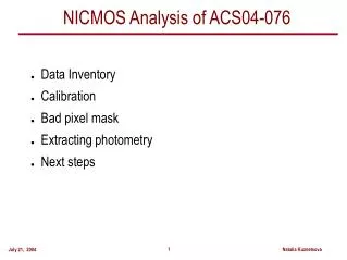 NICMOS Analysis of ACS04-076