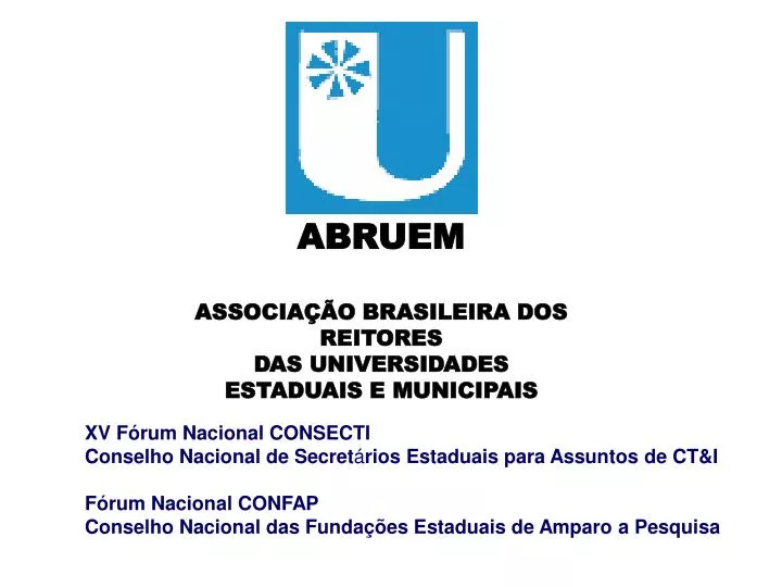 abruem associa o brasileira dos reitores das universidades estaduais e municipais
