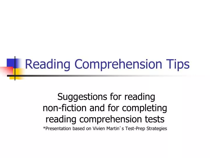 reading comprehension tips