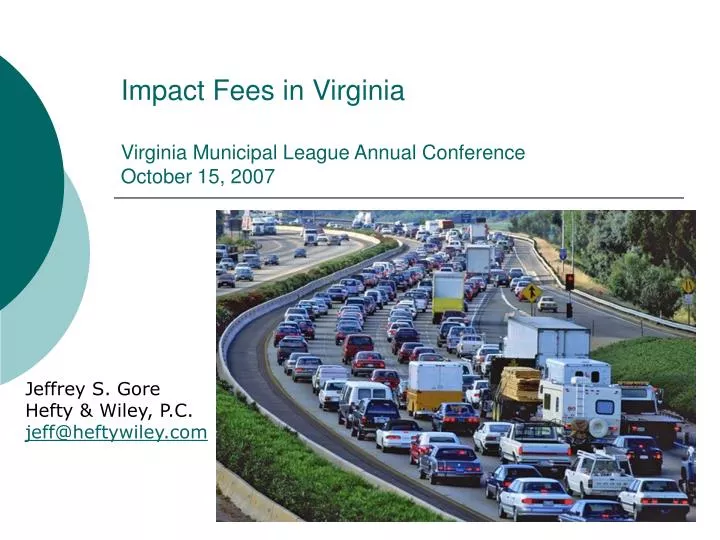 impact fees in virginia virginia municipal league annual conference october 15 2007