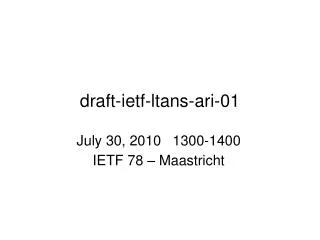 draft-ietf-ltans-ari-01