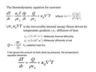 The thermodynamic equation for seawater