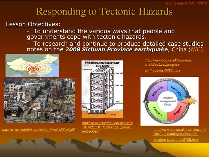 responding to tectonic hazards