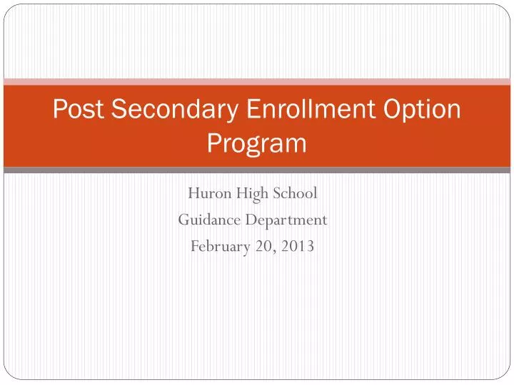 post secondary enrollment option program
