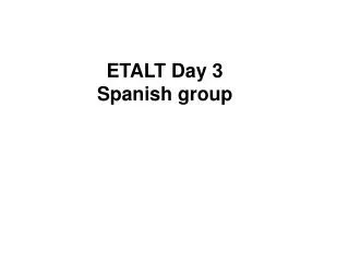 ETALT Day 3 Spanish group
