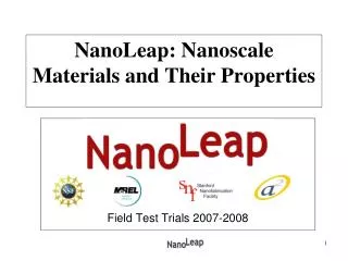 NanoLeap: Nanoscale Materials and Their Properties