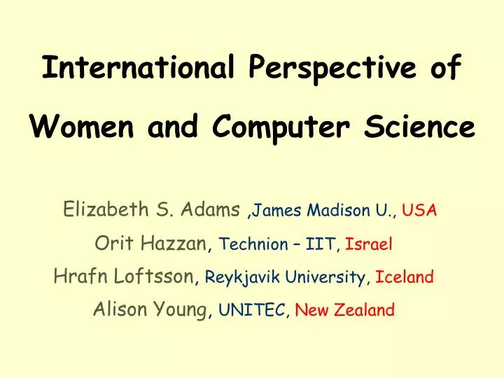 international perspective of women and computer science