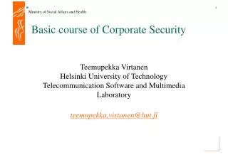Basic course of Corporate Security