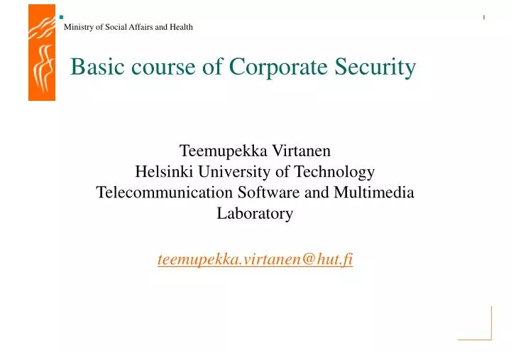 basic course of corporate security