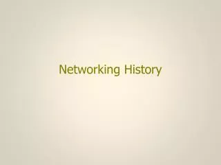 Networking History