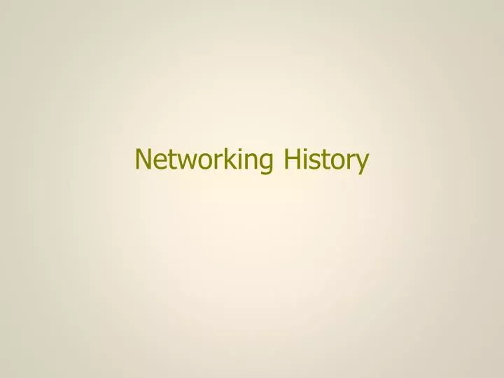 networking history