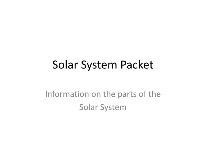 solar system packet