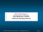 DSCI 3870 Chapter 1 INTRODUCTION Additional Reading Material - slide 1