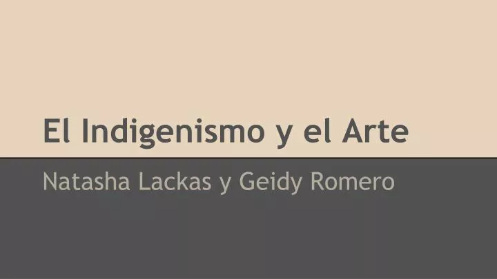 el indigenismo y el arte