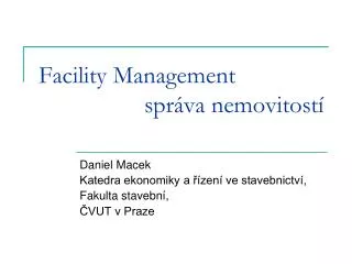 facility management spr va nemovitost