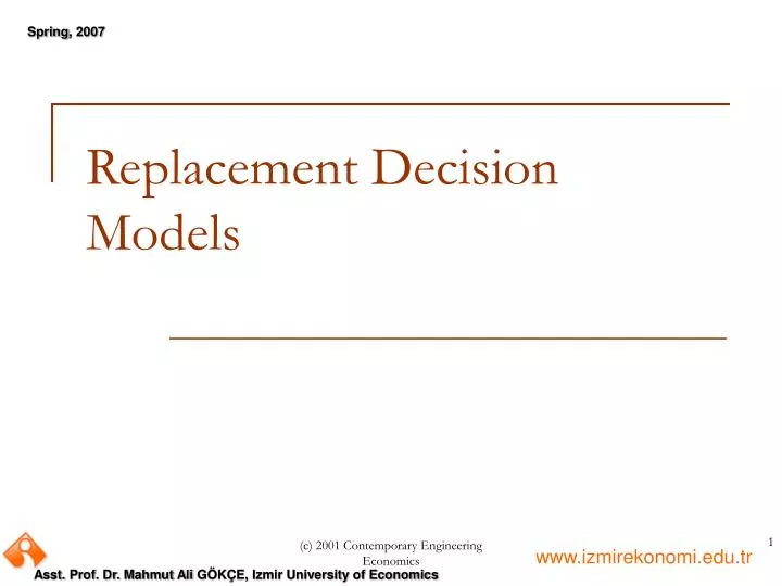 replacement decision models