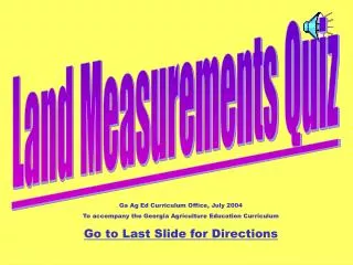 Land Measurements Quiz
