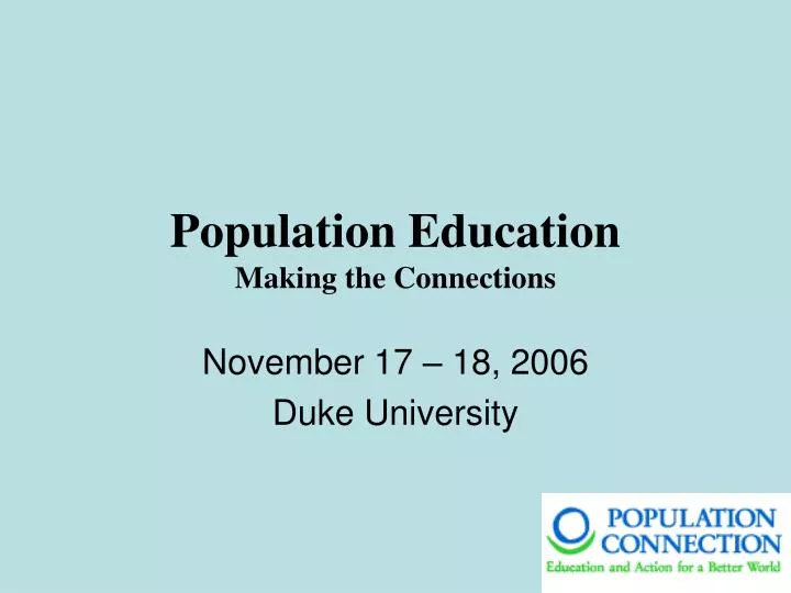 population education making the connections