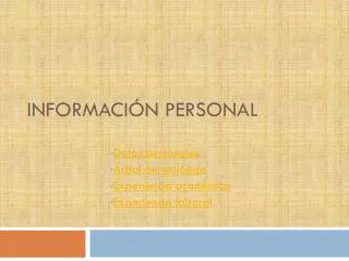 informaci n personal