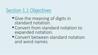 Section 1.1 Objectives