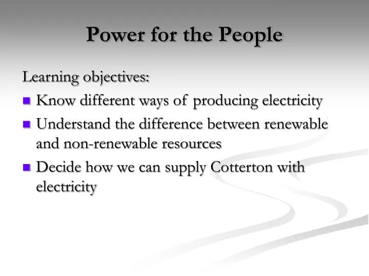 power for the people