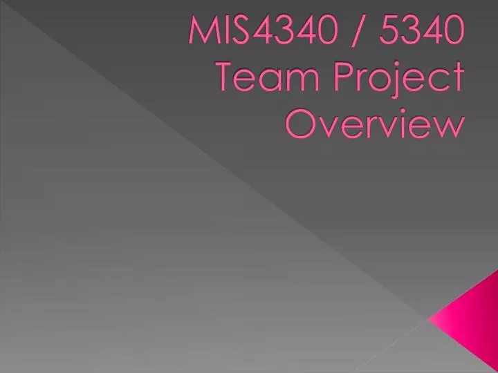 mis4340 5340 team project overview