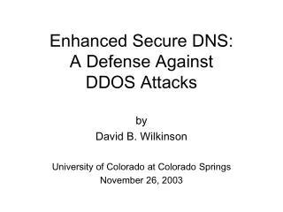 Enhanced Secure DNS: A Defense Against DDOS Attacks