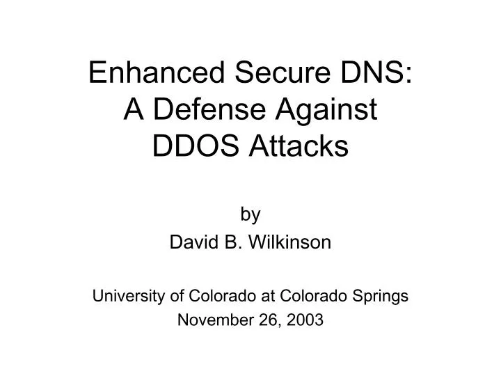 enhanced secure dns a defense against ddos attacks