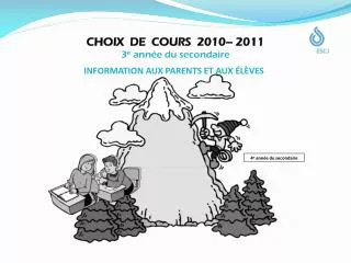 choix de cours 2010 2011 3 e ann e du secondaire