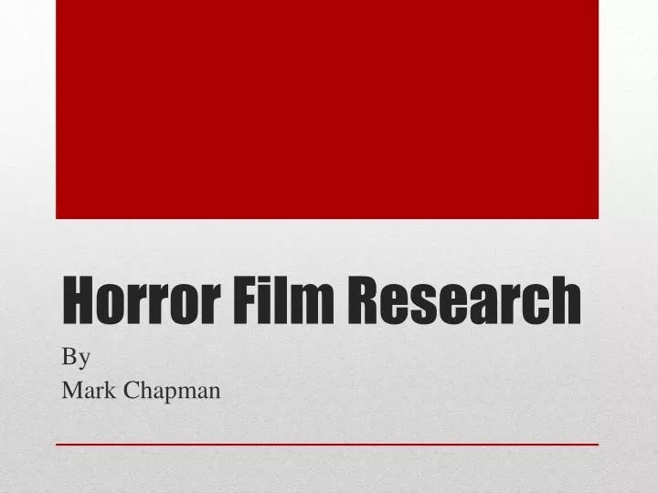 horror film research