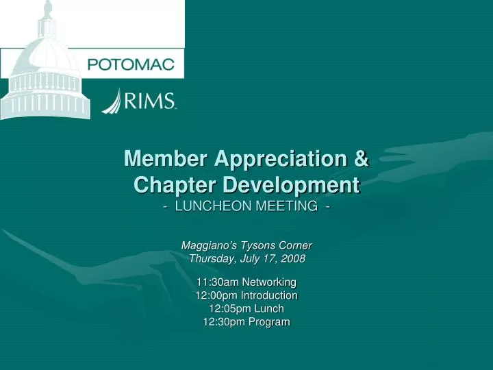 member appreciation chapter development luncheon meeting