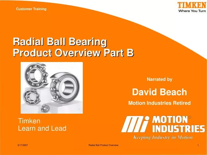 radial ball bearing product overview part b
