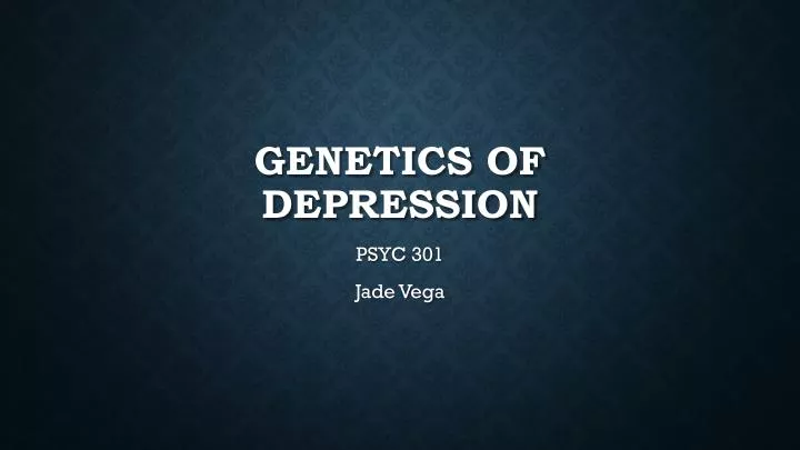 genetics of depression