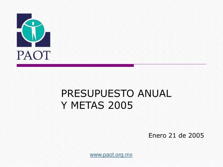 presupuesto anual y metas 2005