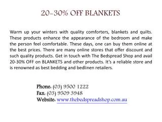 20-30% OFF BLANKETS