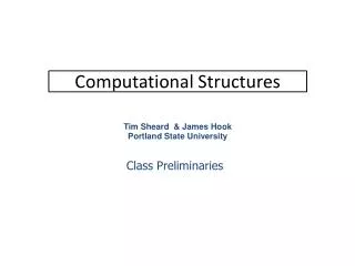 Computational Structures