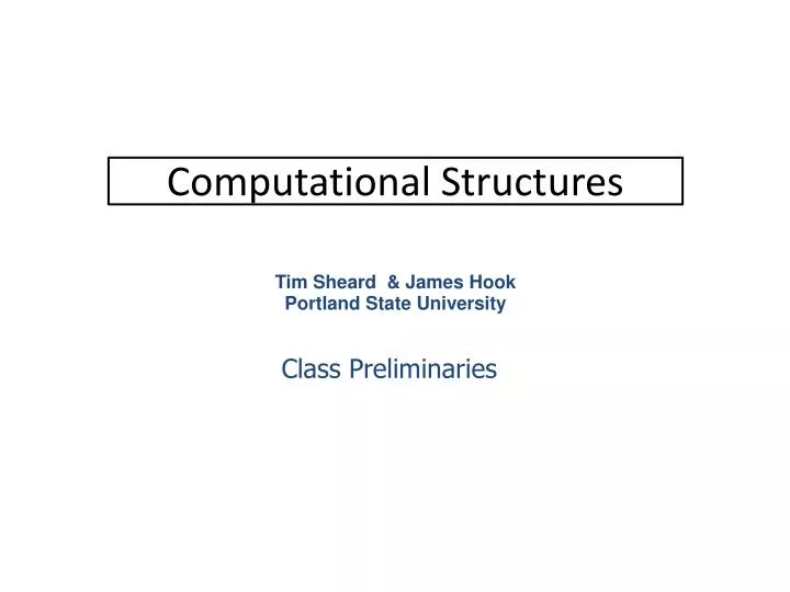 computational structures