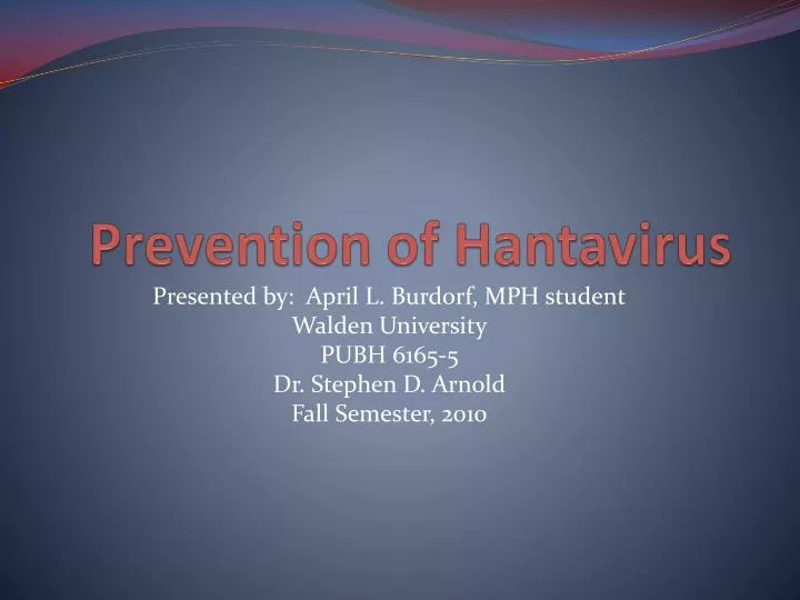prevention of hantavirus