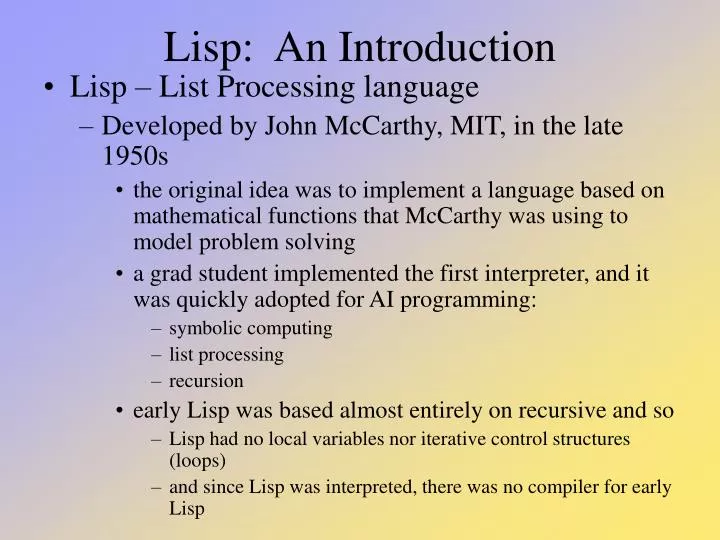 lisp an introduction