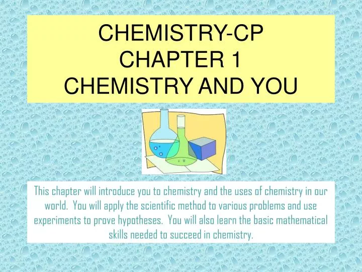 chemistry cp chapter 1 chemistry and you