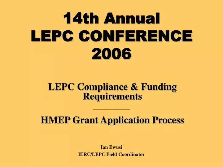 14th annual lepc conference 2006