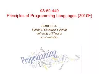03 60 440 principles of programming languages 2010f