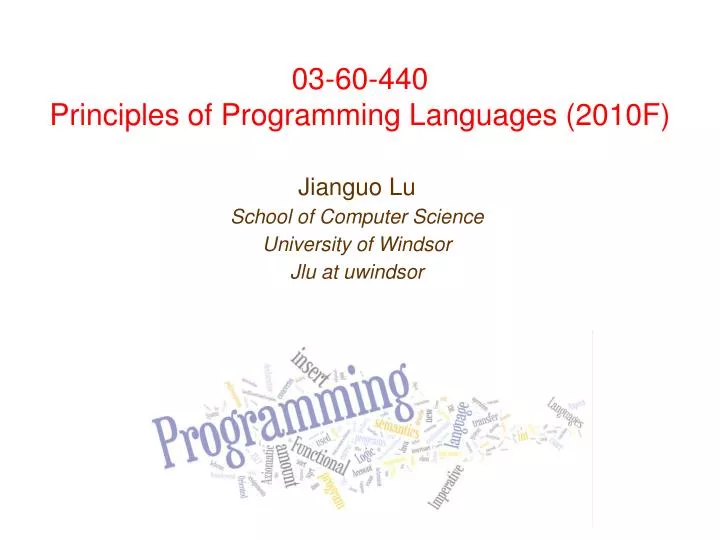 03 60 440 principles of programming languages 2010f