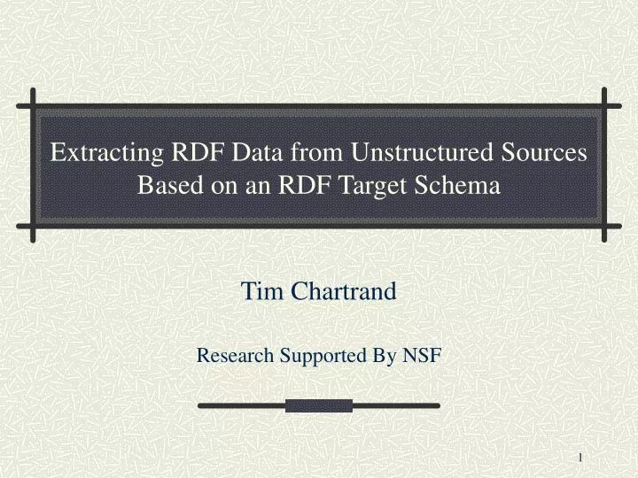 extracting rdf data from unstructured sources based on an rdf target schema