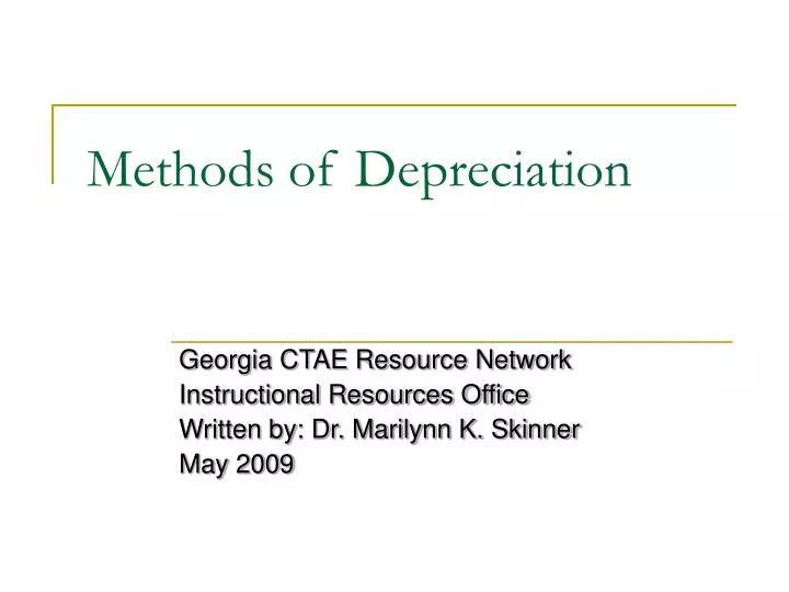 methods of depreciation