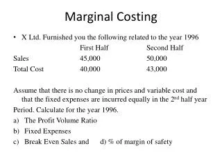 Marginal Costing