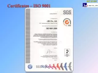 Certificates – ISO 9001