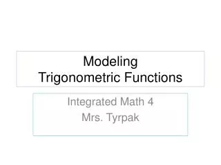 Modeling Trigonometric Functions