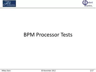 BPM Processor Tests