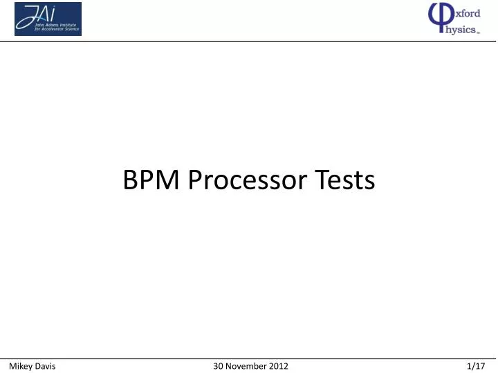 bpm processor tests